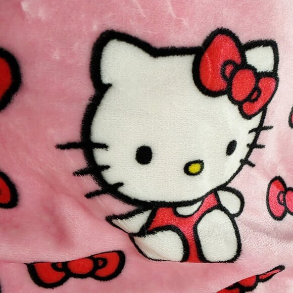 Authentic Hello Kitty Pink Plush Throw Blanket 60x70 Sanrio Soft Cozy Kawaii NEW - Picture 7 of 7